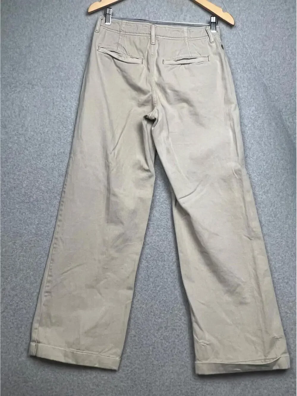 Free People Wide Leg Boyfriend Chino Jeans Womens 26 Relaxed Cream Casual